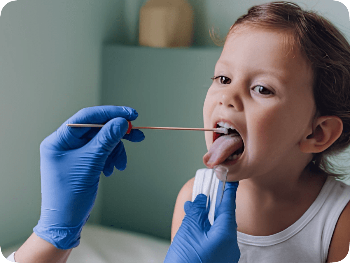 Child throat swab